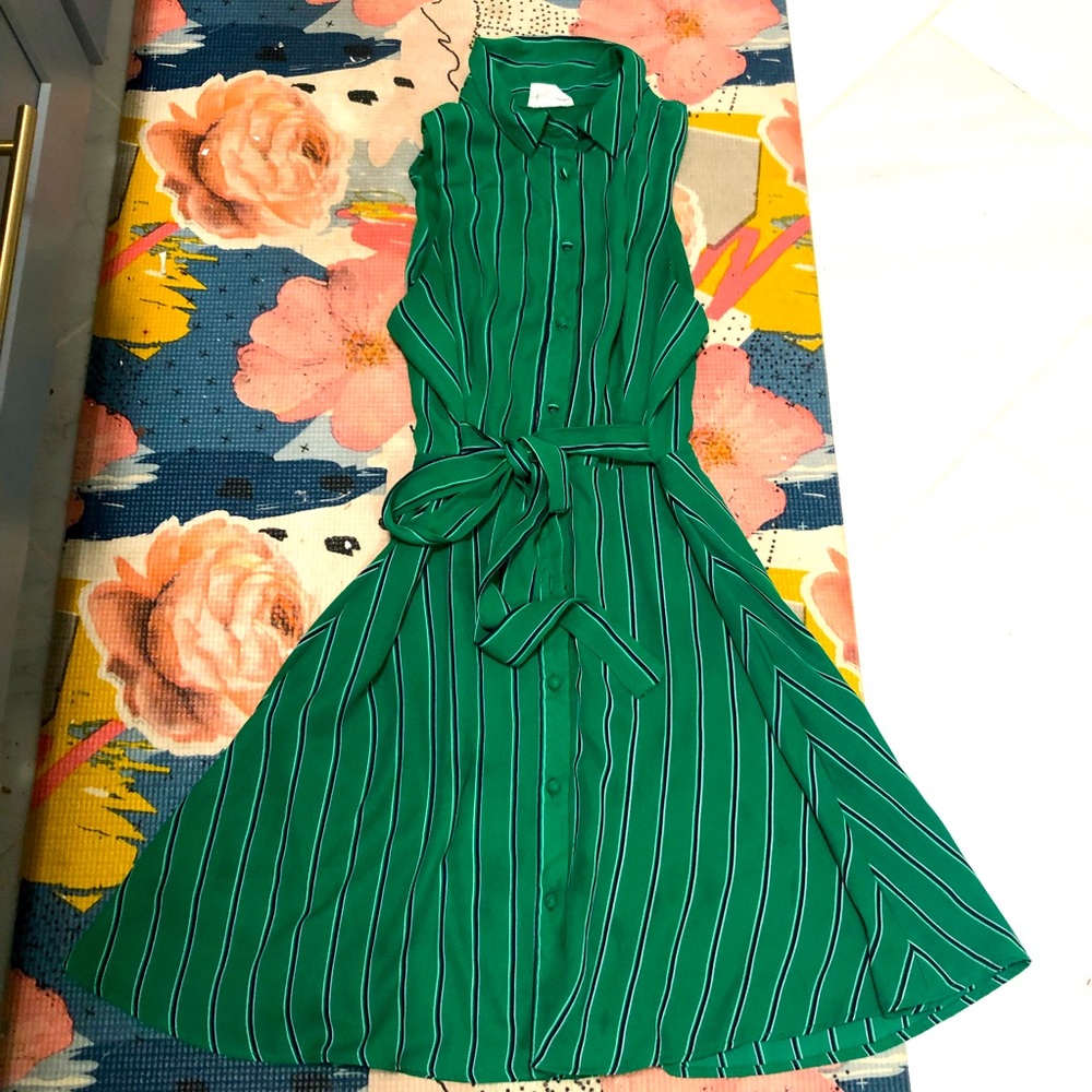 Green Strip Dress